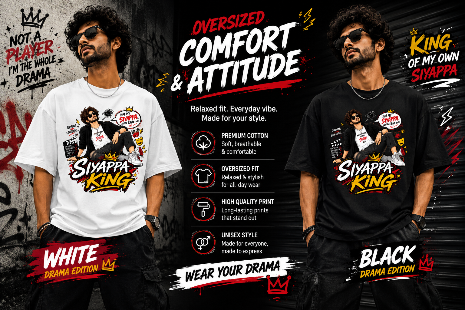 Siyappa King Standard Crew T-Shirt